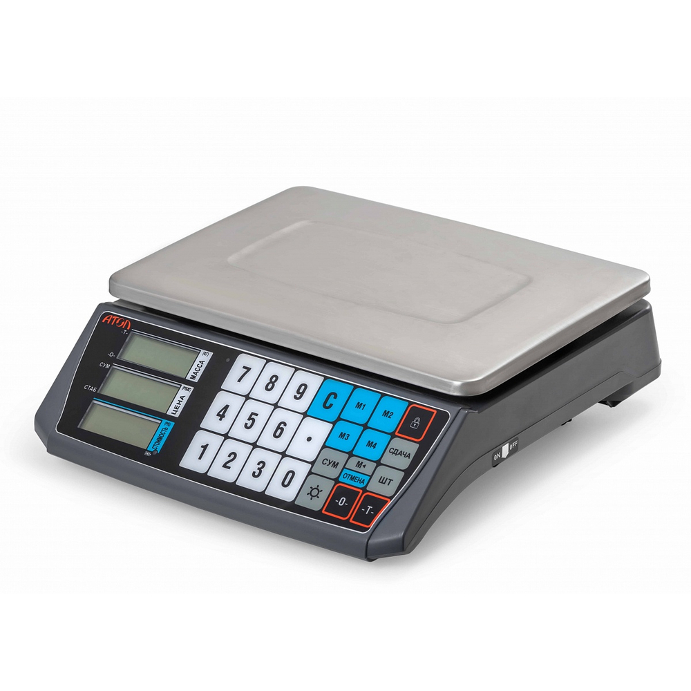 Весы АТОЛ MARTA (без стойки, СОМ порт, кабель USB-RS, кабель RS-232, лицензия FDU, с поверкой)